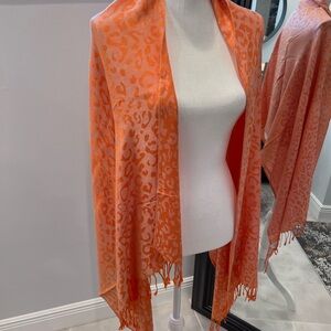 Orange Leopard Print Scarf